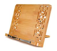 Support de Lecture Pliable, Support pour Livre en Bambou, Réglable 5 Degré Pupitre de Lecture, pour Ipad, Tablette, Iiseuse, Livres de Cuisine, Encyclopédies et Atlas, 11 x 7.9 x 1.6 Pouces(Petite)