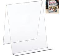 Support de livre de cuisine en acrylique format A4 - support de livre stable - léger et transparent - 24x20x20 cm