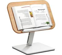 Support de livre de cuisine léger et réglable en bois, avec pied en aluminium.