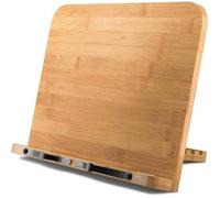 Support de livre de cuisine pliable en bambou avec 6 hauteurs réglables Porte Livre Support Tablette Bois Ajustable pupitre de Lectu