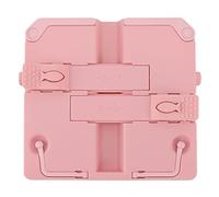 Support de livre de support de lecture portable pliable avec bords arrondis et matériau ABS anti-rayures La conception ergonomique réduit la pression du cou pour la bibliothèque (Pink)