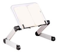 Support de Livre Réglable - Blanc - Aluminium - Pliable - Ergonomique - Multi-hauteurs