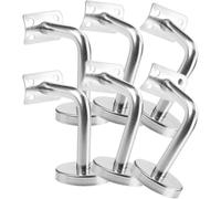 Support de Main Courante 6x6x5cm 6 pièces, en Acier Inoxydable, argenté | Installation Rapide, Usage Intérieur Extérieur, Soutien Stable et Robuste, pour Escaliers, Rampes Bois