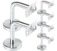Support de Main Courante 6x6x5cm 6 pièces, en Acier Inoxydable | Fixation Murale Simple, Argenté, pour Rampes Métalliques, Usage Intérieur Extérieur, Escaliers Bureaux Centres Commerciaux