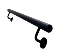 Support de main courante d'escalier de 200kg, rampe de pied de Balustrade murale en fer galvanisé en métal noir, barre d'appui de sécurité extérieure de 30 à 600cm(100cm)