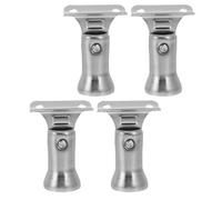 Support de Main Courante en Acier Inoxydable 4 pièces | Fixation Murale Orientable, Finition Argentée Polie, Adapté aux Rampes Rondes et Garde-Corps Intérieurs ou Extérieurs