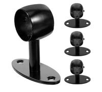 Support de main courante murale en acier inoxydable noir 4 pièces | Fixation murale pour rampe d’escalier intérieur, installation facile, prise confortable, structure fiable