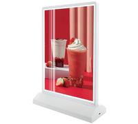 Support De Menu De Bureau Led A4/a5, Porte-affiche Lumineux Rechargeable Avec Base Antidérapante, Boîte Lumineuse Publicitaire Avec Autonomie De Batterie De 8 Heures, Cadre D’affichage Haute white A4