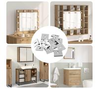 vidaXL Support mural pour miroir, nickel, 340, 35 x 30 x 8,3 mm, acier