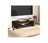 Support de moniteur Chêne fumé 42x24x13 cm Bois d ingénierie