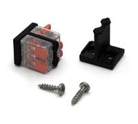 Support de montage compatible avec bornes de connexion WAGO 221, pour fixation sur différentes surfaces collage/vissage (16, double support 2/3/5 conducteurs 4 mm² + vis)