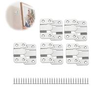 Support de Montage Dissimulé en Acier Inoxydable avec Interverrouillage et Boucle de Pendaison - Quincaillerie Murale pour Accrocher Photos, Miroirs, Cadres, Dosserets et Meubles