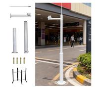 Support de montage pour caméra à panneau solaire réglable et détachable - Support de caméra de sécurité facile à installer pour la surveillance - Hauteur réglable de 7 à 20 pieds (A, H-3,5 m