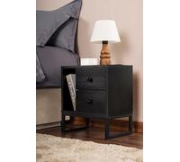 Support de nuit, en bois, noir, 50 x 18 x 5 cm | Fabriqué en panneau de particules 100 % mélaminé, épaisseur : 18 mm | Parfait pour les espaces modernes à domicile, bureau et étude, design élégant et