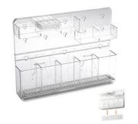 Support de paille pour porte d'armoire | avec 5 compartiments réglables en hauteur | Organisateur de brosses de cuisine | pour vaisselle, décapsuleur, tasse, réfrigérateur, carrelage mural