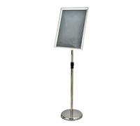Support de panneau A4, présentoir d'affiche réglable, support de menu, présentoirs au sol, publicité remplaçable avec base Stable A3 Silver Right-angle style