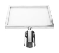 Support de Panneau de Barrière de File D'attente A4 en Acier Inoxydable | Cadre Portrait avec Couvercle Protecteur, Compatible avec Poteaux à Sangle Rétractable, Installation Rapide