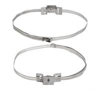 Support de panneau en métal réglable pour poteaux carrés ronds de 10 à 38 cm - Kit de montage robuste avec sangle de tension pour poteaux utilitaires, boîtes aux lettres, bouteilles de gaz - Ensemble