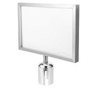 Support de Panneau Pied A4 en Acier Inoxydable pour Foule | Affichage Haute Visibilité, Cadre Protecteur Portrait, Réglage Rapide, Compatible avec Bornes à Sangle Standard