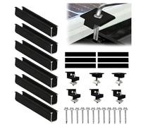 Support de panneau solaire plat I Kit pour 2 panneaux I Support de panneau solaire pour centrale de balcon I Support de toit plat pour modules PV I Kit de fixation de panneau solaire avec pince