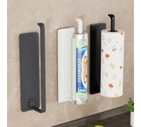 Support de papier essuie-tout moderne pour cuisine, porte-rouleau de papier sous-meuble, étagère de rangement verticale gain de place avec conception de montage mural adhésif, construction en plastiqu