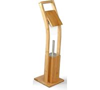 Support de papier toilette en bambou - set avec brosse de toilette en bois et support de rouleau de papier toilette