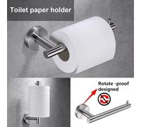 Support de papier toilette et porte-serviette en acier inoxydable – Ensemble robuste pour fixation murale, idéal pour la salle de bain