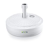 Support de parasol - Blanc - En plastique - Forme ronde - Pour jardin, terrasse, plage - En rotin - Remplissable avec du sable, de l'eau ou du gravier