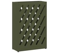 Support de parasol en acier vert olive 28 x 12 x 41 cm avec espace de rangement et bac d'égouttement pour couloir, entrée, bureau, foyer et couloir pour ranger les parapluies et