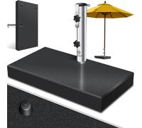 Support de parasol KESSER® en granit avec tube en acier inoxydable, socle de parasol de haute qualité de 30 kg - pour parasols avec des pieds de 16 à 48 mm, inclut une poignée de transport, idéal pour