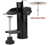 Support de parasol pour balustrade de balcon carré Taille de poteau 19-38 mm Porte-parapluie en acier Hauteur 15,5 cm Noir