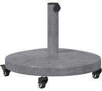Pied de parasol vidaXL, gris foncé, aspect bois, 48 x 48 x 32 cm