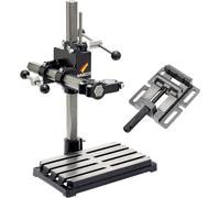 Support de perçage et de fraisage BF1240, équipé d'un mandrin de serrage en fonte, avec 2 axes de déplacement verticaux/horizontaux, colonne de 500 mm, bras de 350 mm. Fabriqué en Allemagne