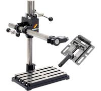 Support de perçage et de fraisage BF1242, équipé d'un mandrin de serrage en fonte, avec 2 axes de déplacement verticaux/horizontaux, colonne de 500 mm, bras de 500 mm. Fabriqué en Allemagne