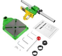 Support de perçage pour perceuse à main - Modèle 6117 - Inclinable de 0 à 90°, plage de serrage de 38 à 43 mm, course de 6 cm, montage sur table, avec plaque de base - Vert