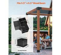 Support de pergola 6 x 6 pouces Supports intérieurs 5,5 x 5,5 à 3 voies 4 pièces avec 4 bases