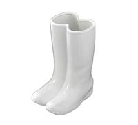 Support de pied Créatif Bottes Forme Parapluie Support Seau Étagère Vase, Porcelaine Céramique Sol Entrée Porche Intérieur Porte-Parapluie (Blanc)