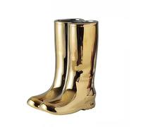 Support de pied Créatif Bottes Forme Parapluie Support Seau Étagère Vase, Porcelaine Céramique Sol Entrée Porche Intérieur Porte-Parapluie (Or)