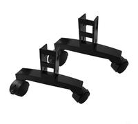 Support de pied réglable pour chauffage infrarouge avec roues rotatives à 360 degrés et verrouillage de serrage pour le mouvement dans le bureau, appartement, blanc et noir paire (noir)
