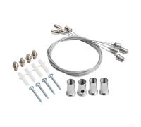 Support de plafond pour radiateur infrarouge avec cadre, kit de suspension en acier inoxydable avec câble en acier de 1 m, montage au plafond réglable en hauteur pour lampes à panneau plat, argent, 4