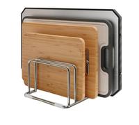 Support De Planche À Découper En Acier Inoxydable, Support À 4 Fentes | Support De Planche À Découper En Acier Inoxydable Avec 4 Fentes. Support Antidérapant Peu Encombrant Pour La Cuisine