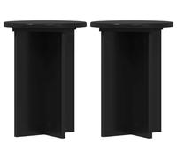 Support de Plante 2 pcs Noir Ø29,5 x 40 cm Bois d'ingénierie