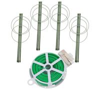 Support de Plante Grimpante de Jardin, Structure Verte en Fibre de Verre | Kit de Palissage avec Fil de Fixation, Forme Créative, pour Cour et Patio, Tige Lisse