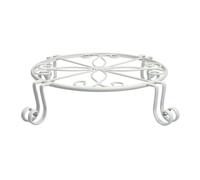 Support De Plantes Blanc Pour Pot De Fleurs, Support Robuste, Conteneur De Jardin En Métal Intérieur Et Extérieur, Support Rond