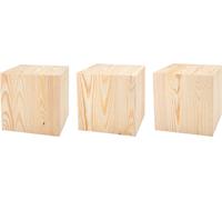 Support de plantes en bois 20x20x20 cm x3 - DIY support de fleurs à peindre dans la couleur de votre choix, décoration vintage en bois, tabouret pour fleurs, colonne aspect bloc de bois, colonne décor