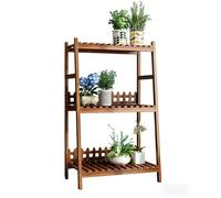 Support de plantes en bois massif pour balcon - Cadre d'escalade au sol pour intérieur et jardin Design large espacement, parfait pour les chambres et les jardins (marron-B 60 x 35 x 105 cm)