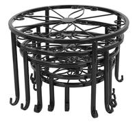 Support de plantes en métal - Lot de 5 - Conception à 3 points - Protection sol avec coussinet - Pour pots intérieurs et extérieurs