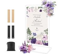 Support de plaque de bienvenue de mariage, chevalet réglable pour plaque de mariage, support et assise, chevalet en métal pour panneaux, réception, support de plaque de bienvenue pour fête (blanc)