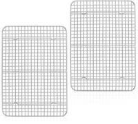 Support de plaque de cuisson droit en acier inoxydable 39 x 28 x 2 cm pour plaques de cuisson - grille à gâteaux carrée pour biscuits - lot de 2 pièces