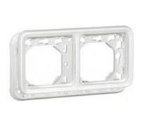 Support de plaque Plexo IP55 - 2 postes horizontaux - Blanc antimicrobien G